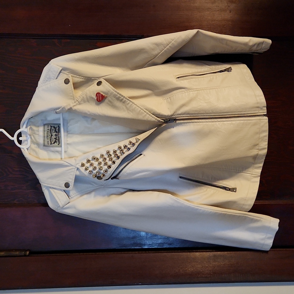 Custom Frankenstein's Monster White Faux Leather Jacket - Picture 2 of 5